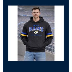 Hugo Boss x NFL Los Angeles Rams Hoodie Black Embroidered Sweatshirt Men's NWT